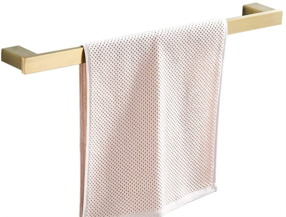 Porte-serviettes mural or brossé pour organiser une salle de bain moderne et chaleureuse