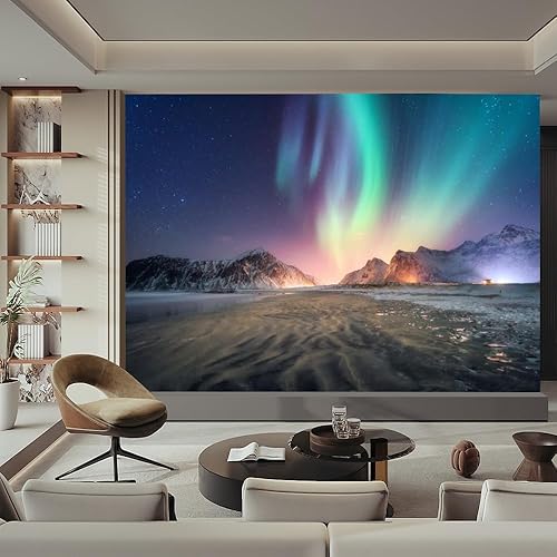 Miniatura 2 de Aurora Sky - Murales de pared 3D, papel tapiz de escena natural, calcomanía 3D extraíble, autoadhesivo, protección del medio ambiente, para