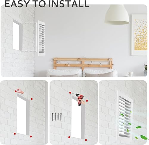 Miniatura 7 de Elecoman 2 rejillas de ventilación de aluminio de 12 x 18 pulgadas, rejillas de ventilación de metal para ático con pantalla, parrilla de aire de