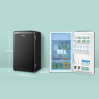 Comfee 93 L Retro Mini Fridge with Chiller Box Adjustable Thermostat [Energy Class E]