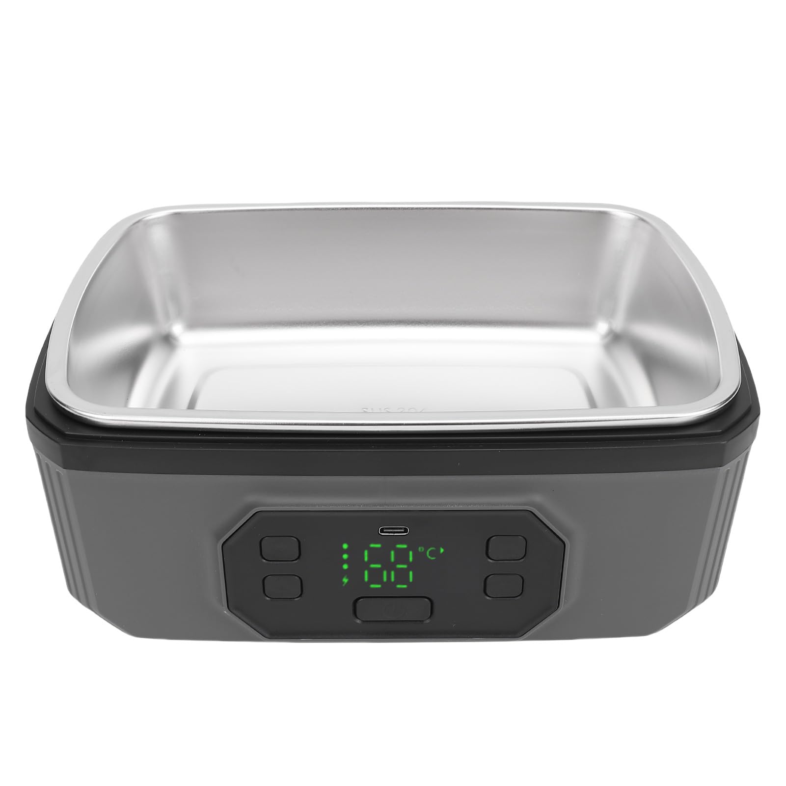 Fockety fiambreras Eléctrica para Adultos, Inalámbrica de 50 W y 1,6 L, Calentador de Comida Portátil Alimentado por Batería, fiambreras Térmica de Acero Inoxidable (1600 ml)