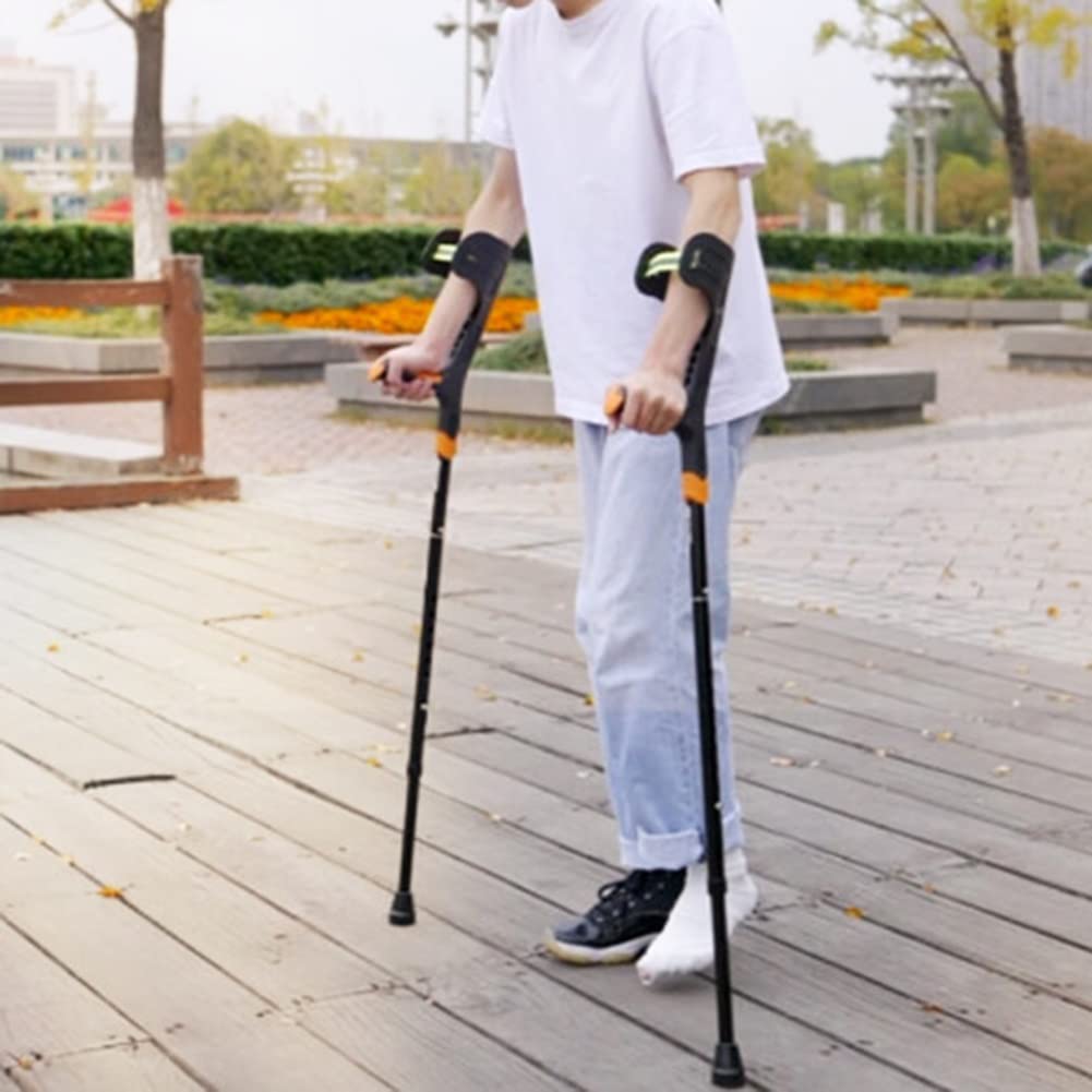 Muletas plegables naranjas para antebrazo para niños y adultos, ajustables y portátiles, ergonómicas, soporte de codo para adolescentes