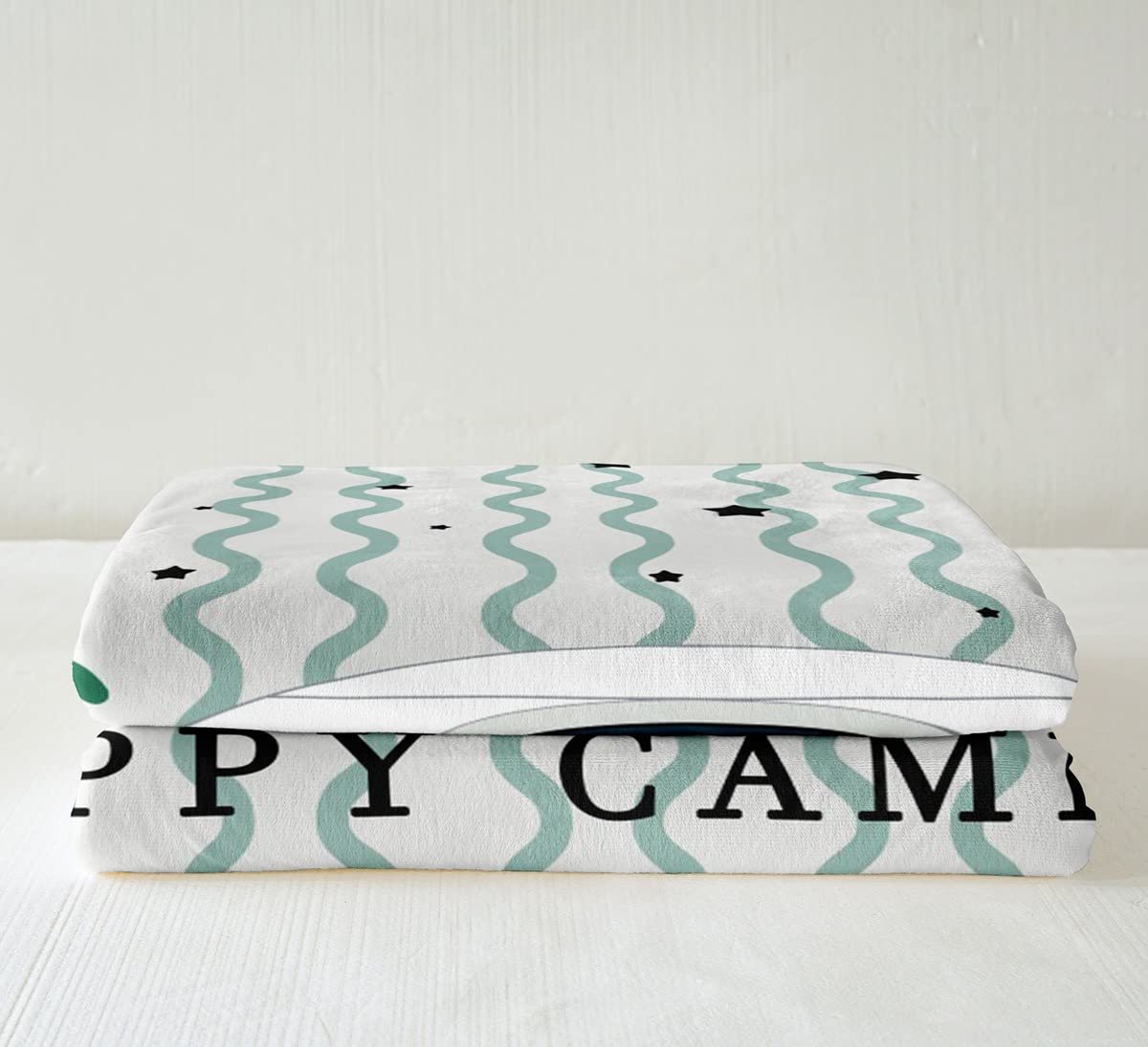 Coperta in pile per camper o campeggio, ideale per bambini, ragazzi, ragazze, campeggio, auto, camper, viaggi, coperta con motivo a righe geometriche, per divano letto, queen 200 x 200 cm