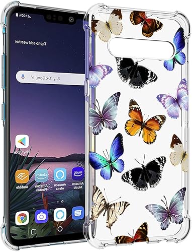 Vista 2 de Funda para LG V60 ThinQ 5G/LG V60/LM-V600 Linda funda, transparente y flexible parachoques TPU suave goma silicona funda para LG V60 ThinQ (mariposa)