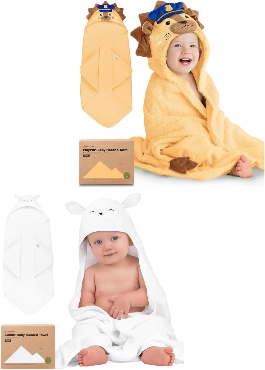 KeaBabies Baby Towel with Hood for Girls, Boys and Baby Hooded Towel - 100% Soft and Absorbent Cotton for Newborns, Kids, Cute Bath Essentials for Toddlers, Gentle on Sensitive Skin