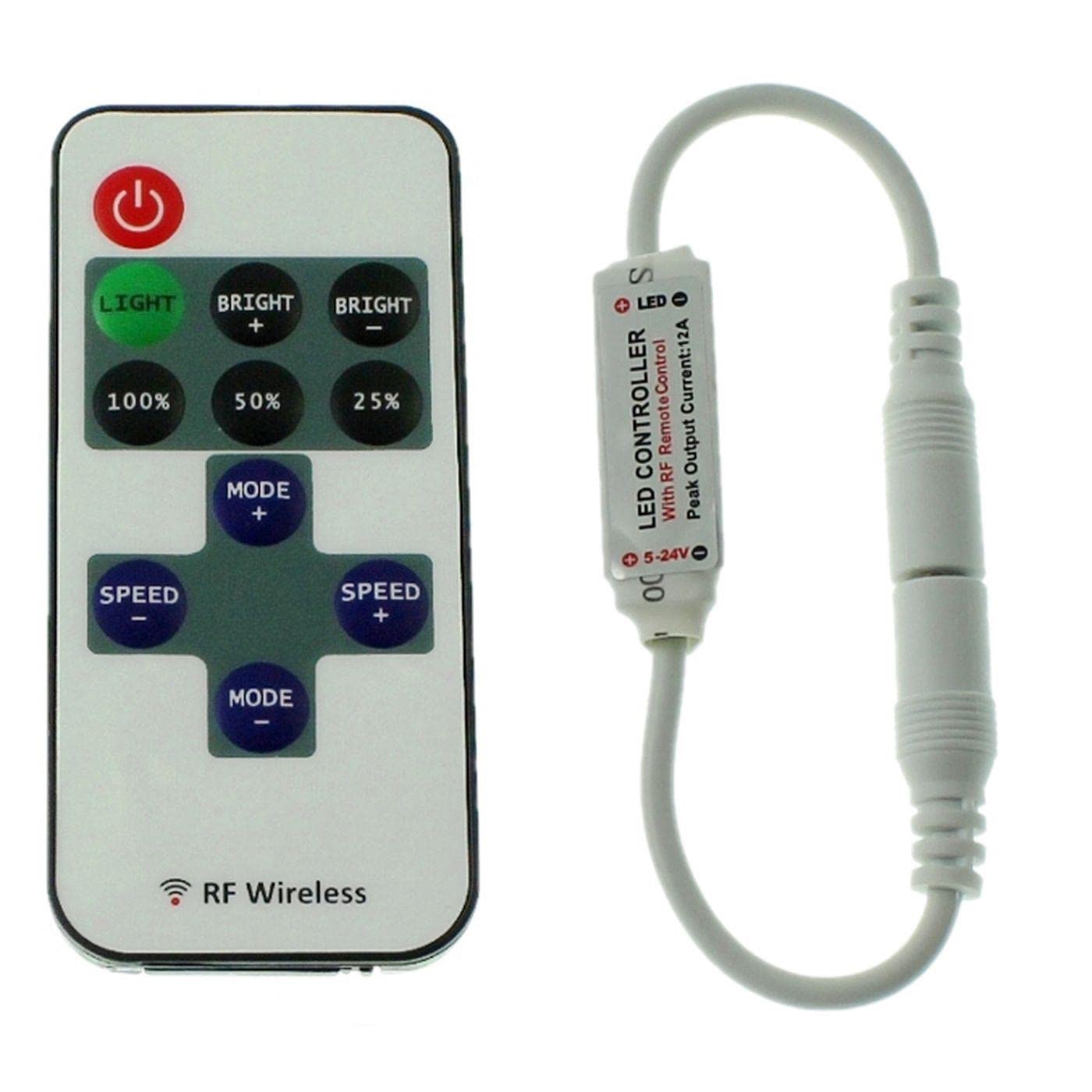 Mini LED RF Kontroler 10Key Pilot zdalnego sterowania 12...24V 144W 2-Pin; jednokolorowy plug + play