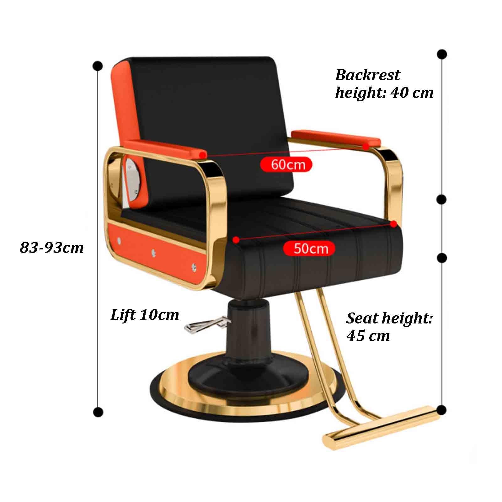 Sillón De Peluquería Y Barbería, Silla Hidráulica con Giro De 360° Y Pedal, Tapicería De Cuero PU Impermeable, para Peluquerías, Spas, Uso Doméstico Y Centros De Belleza(A)
