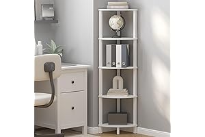 UJSJ001W 5-Tier Corner Bookshelf