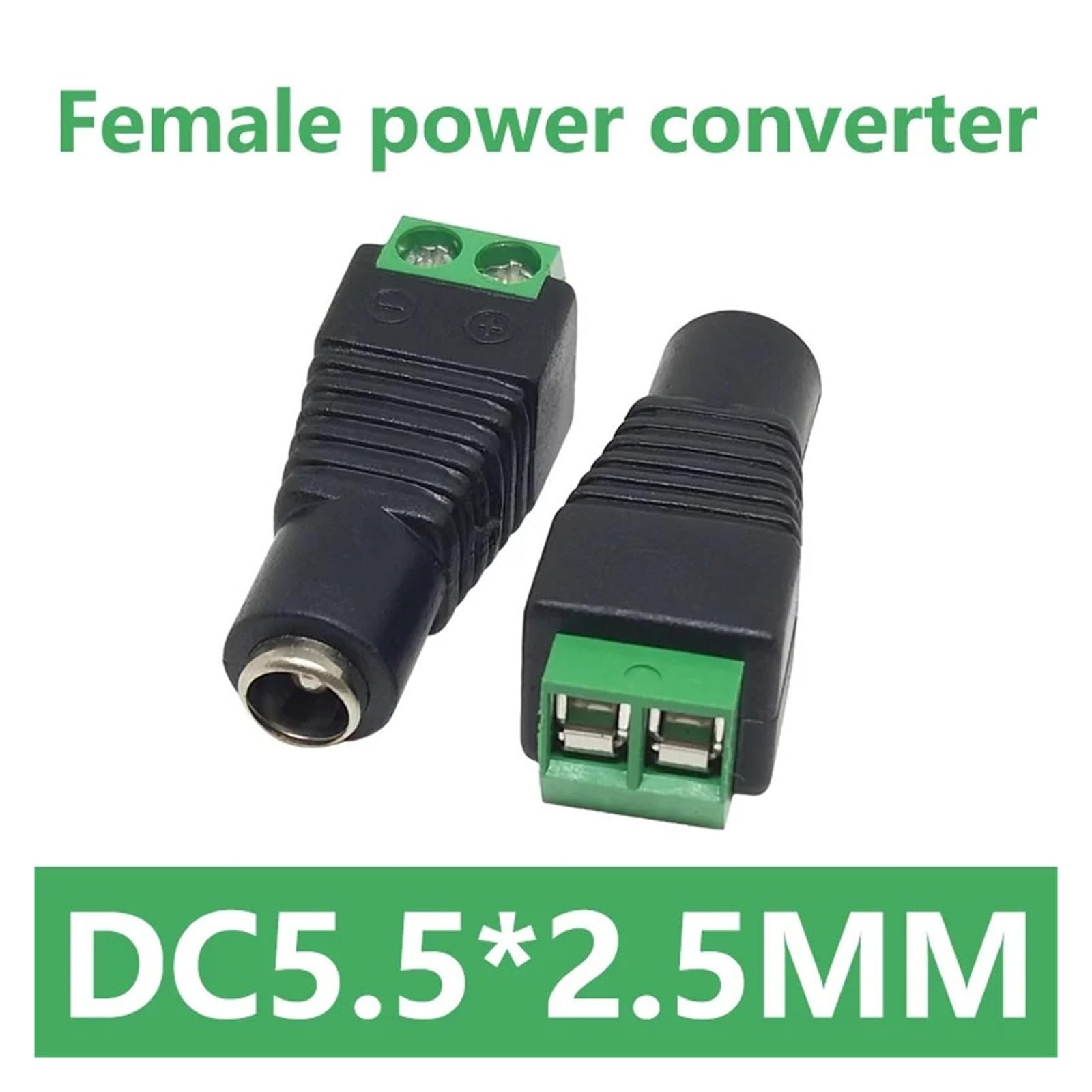 DC Power Connector Plug Jack 2,1 x 5,5 mm męski adapter żeński do kamery CCTV taśma LED 5 szt. (5,5 x 2,5 mm żeńska, 5 szt.)