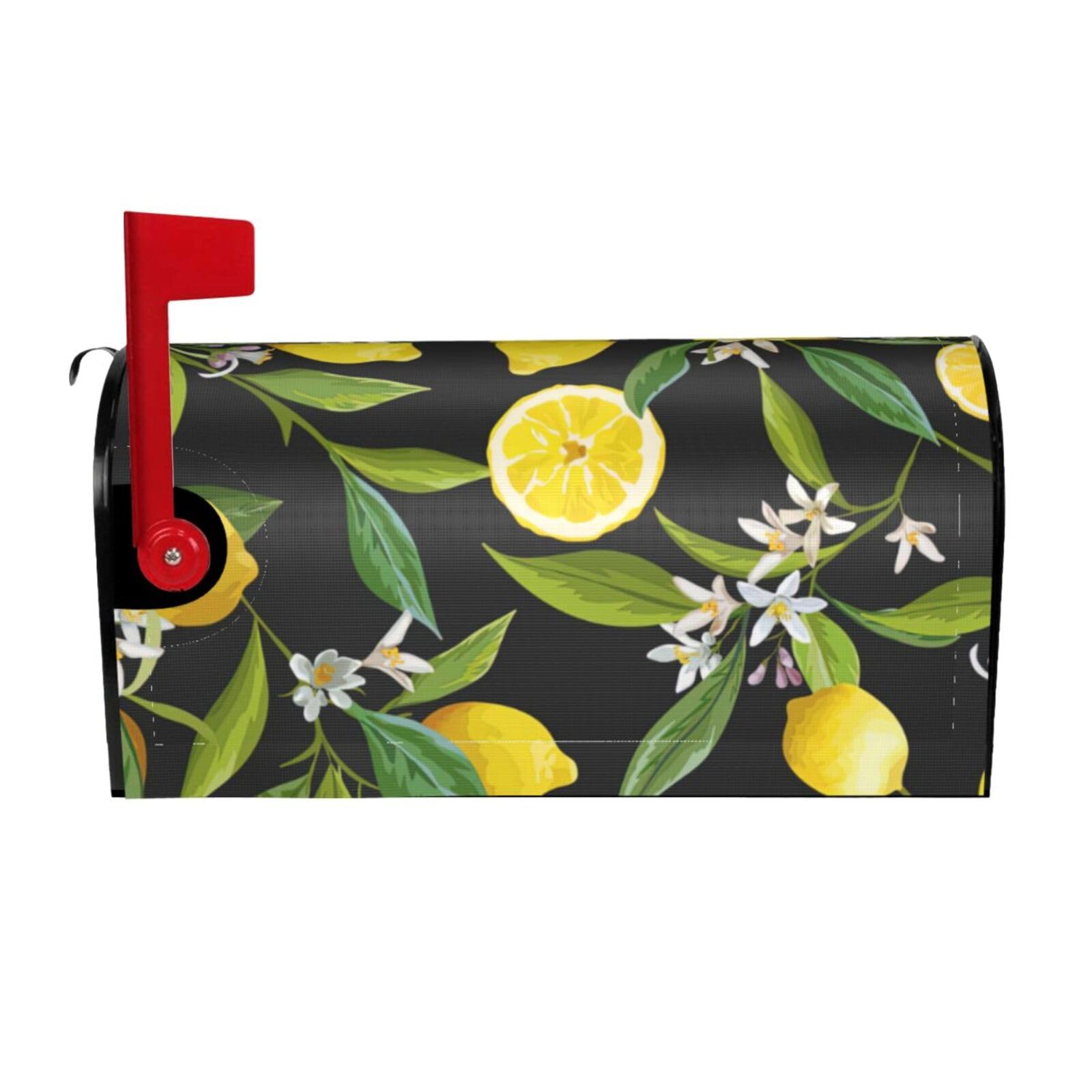 Yellow Lemon Print Mailbox Cover Wraps Post Letter Box Cover Decor For Outside Garden Yard Farmhouse Home