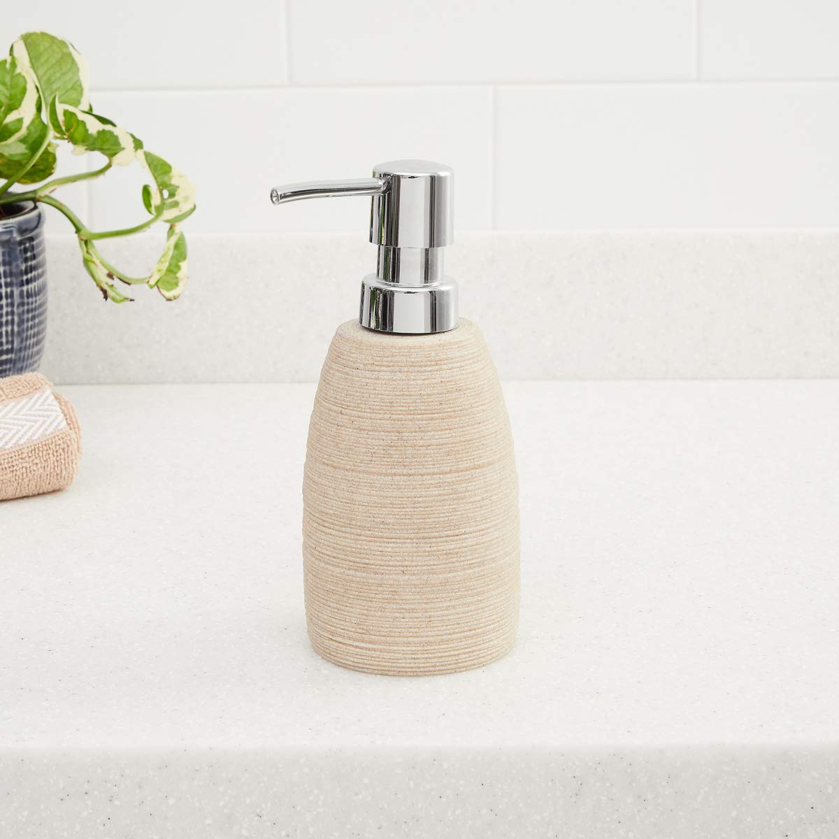 Home Centre Marshmallow Textured Soap Dispenser, Grey, Standard