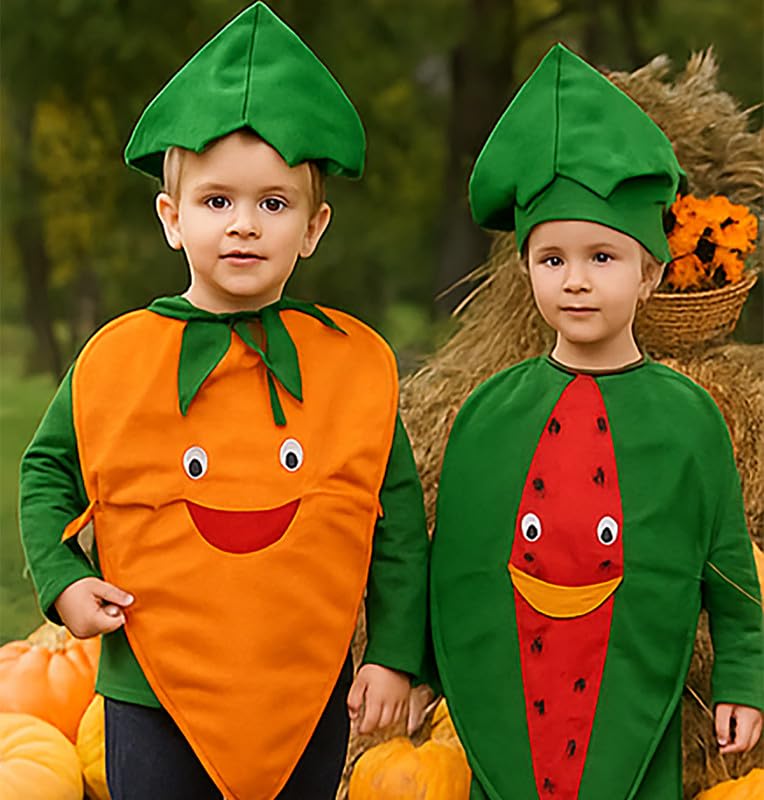 Image of FancyDressWale Fruit & Vegetable Fancy Dress Costume for Kids | Free Size 2-10 Years | School Fancy Dress, Stage Shows, Theme Parties