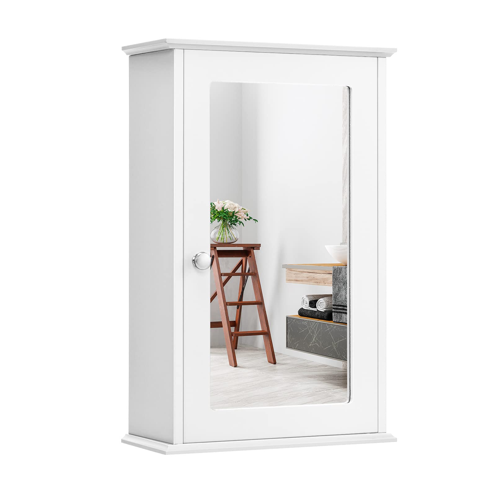 Multigot Bathroom Mirror Cabinet (White)