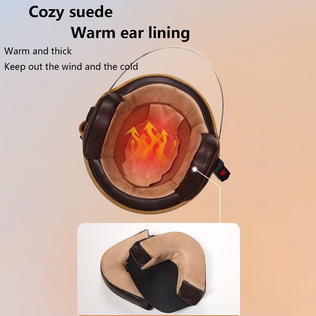 Vespa Cat Ears Motorcycle Half Helmet with Visor,Retro 3/4 Men Women Half Face Helmet for Chopper Scooter Skateboard Electric Street Moped Bicycle Open Face Helmet, DOT Approved