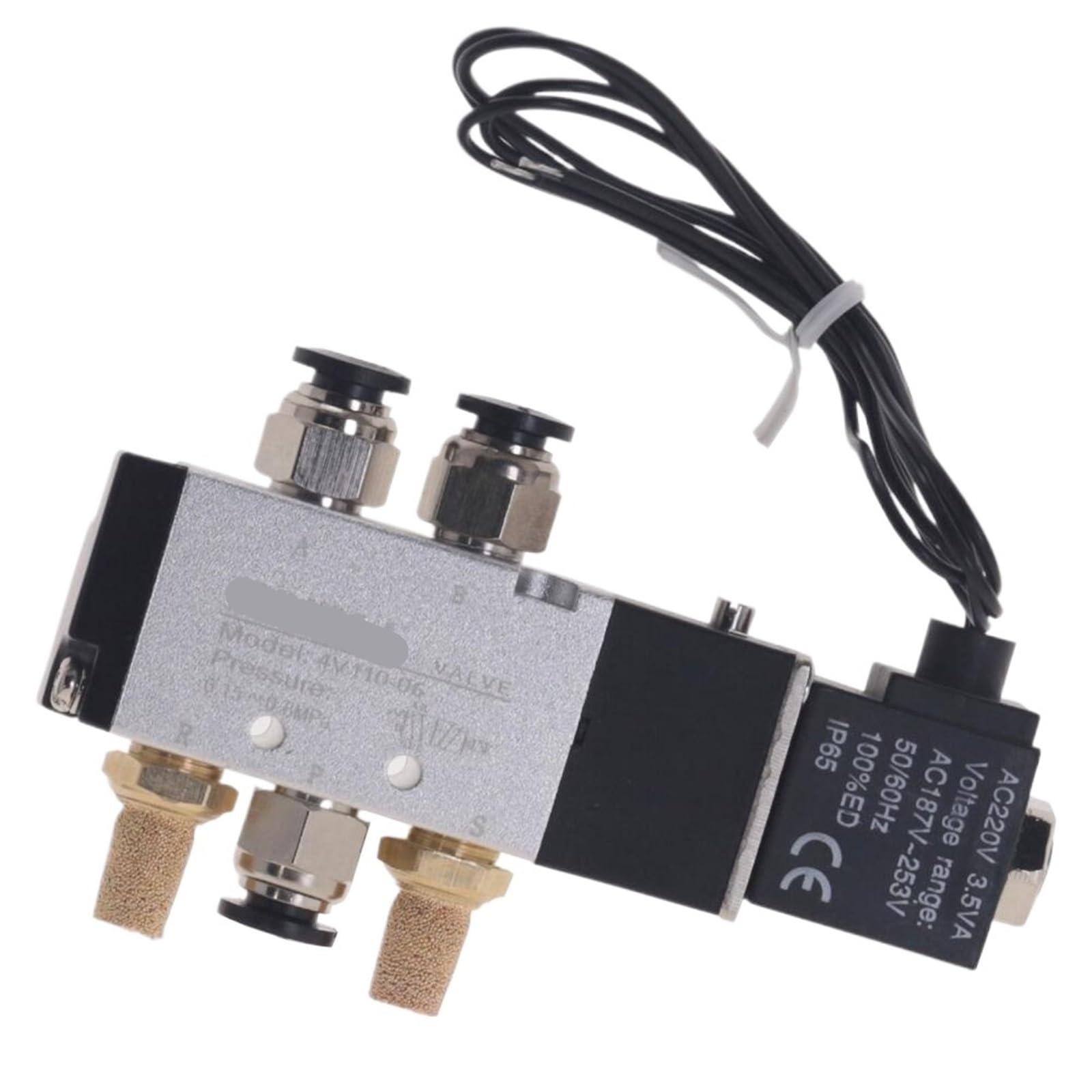 Elektromagnetyczny zawór pneumatyczny 4V110-06 5-drożny port 2-pozycyjny sprężarka powietrza 12 V 24 V 110 V 220 V (pasuje 6 mm, DC24V)