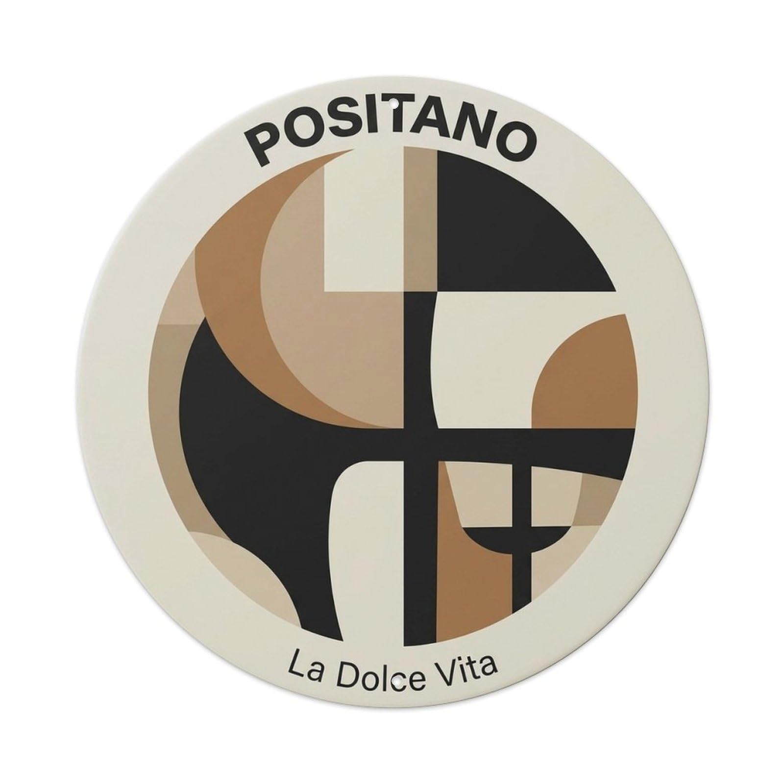 Positano Italy Classic Heritage Destination Scenic Landmark Metal Tin Sign Plaque Wall Decor for Cafe, Man Cave, Club Bar, Office, Home Garden Round Metal Poster 8x8Inch