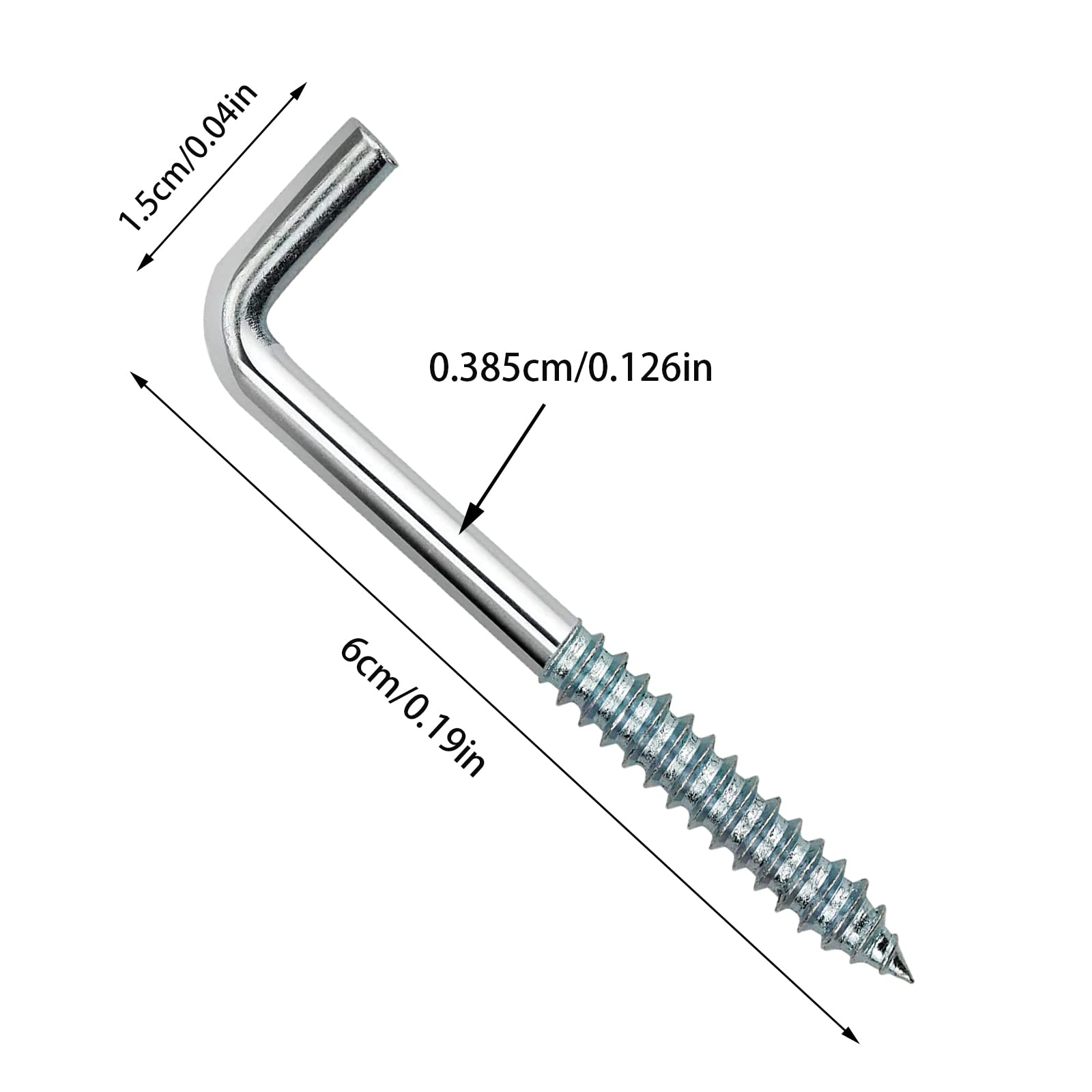 Ganci A L Con Vite - 50 Pezzi 34x15 Mm, Acciaio Carbonio Per Appendere E Fissare - Foto 12
