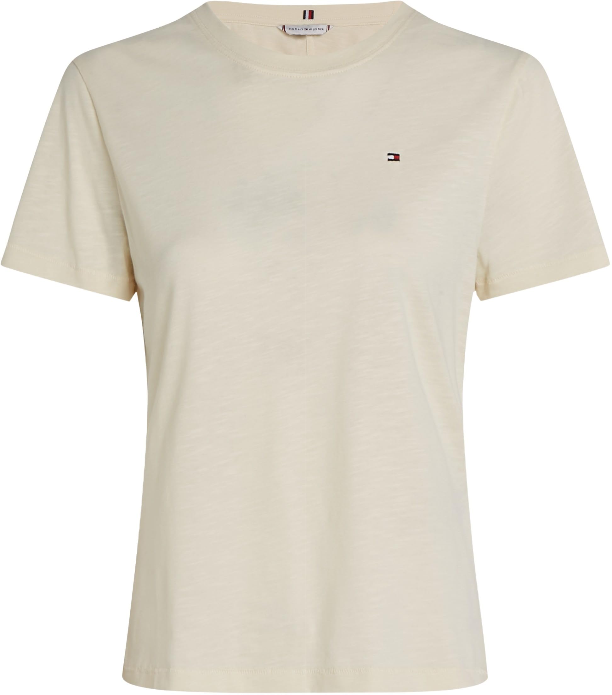 Tommy Hilfiger Camiseta de Manga Corta Mujer Slim con Cuello Redondo