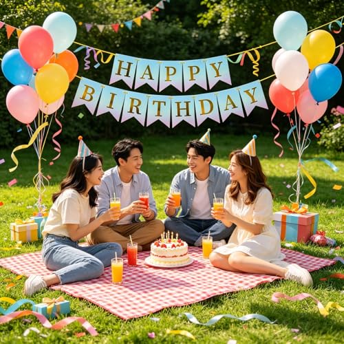 Image of Happy Birthday Banner Birthday Party Supplies (Blue 4)