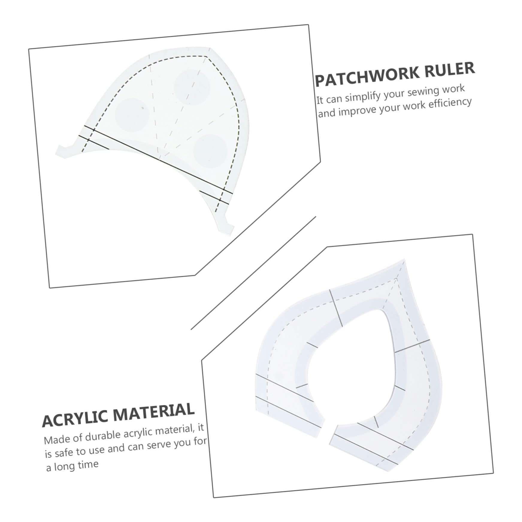 EXCEART 18piezas Regla De Acolchado Acrílica Para Costura y Patchwork Plantilla Para Diseño De Ropa Herramienta De Costura y Corte Compatible Máquinas De Coser De Mesa