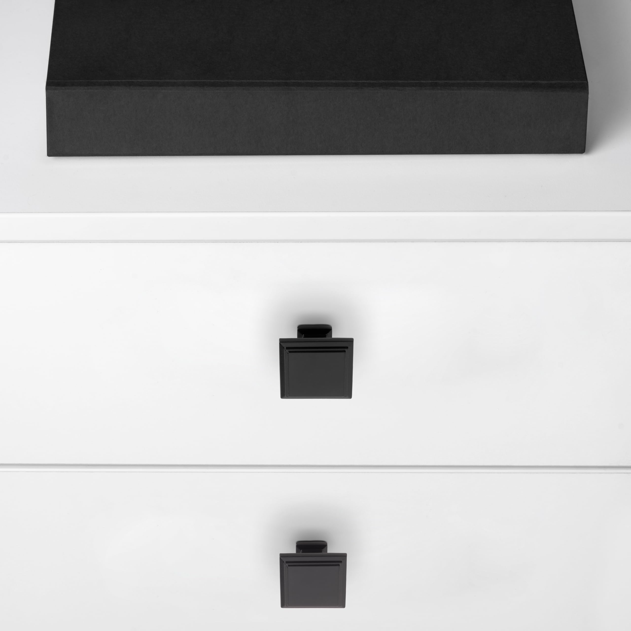 Emuca - Lot de 10 Furniture knobs, 31.5x31.5mm, Zamak, Black Painted - Image 3
