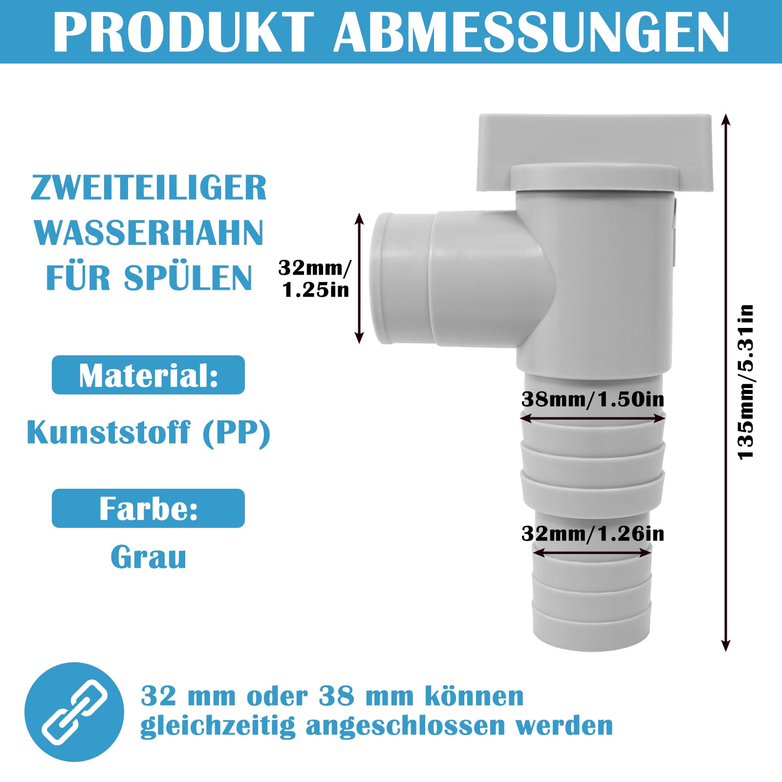 INTEX 11447 / BESTWAY P03867 - Adattatore per tubo da 32 mm