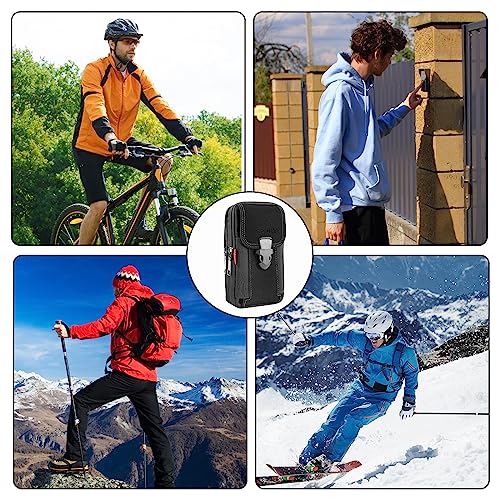 Gürteltasche Herren Multifunktionale Gürtel Handytasche Große Smartphone Tasche Handygürteltaschen Belt Bag Gürtel mit Karabiner Arbeit Taktische arbeitstasche Tasch für Wandern, Camping (Schwarz)