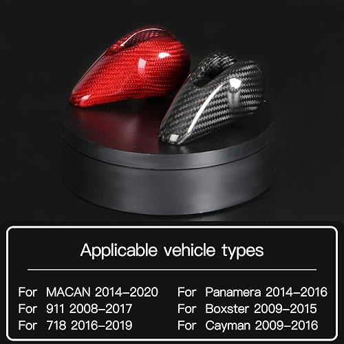 Miniatura 2 de JSWAN Cubierta de fibra de carbono para la palanca de cambios de Macan 718 911 Panamera Cayman Boxster, cubierta de la perilla de la palanca de