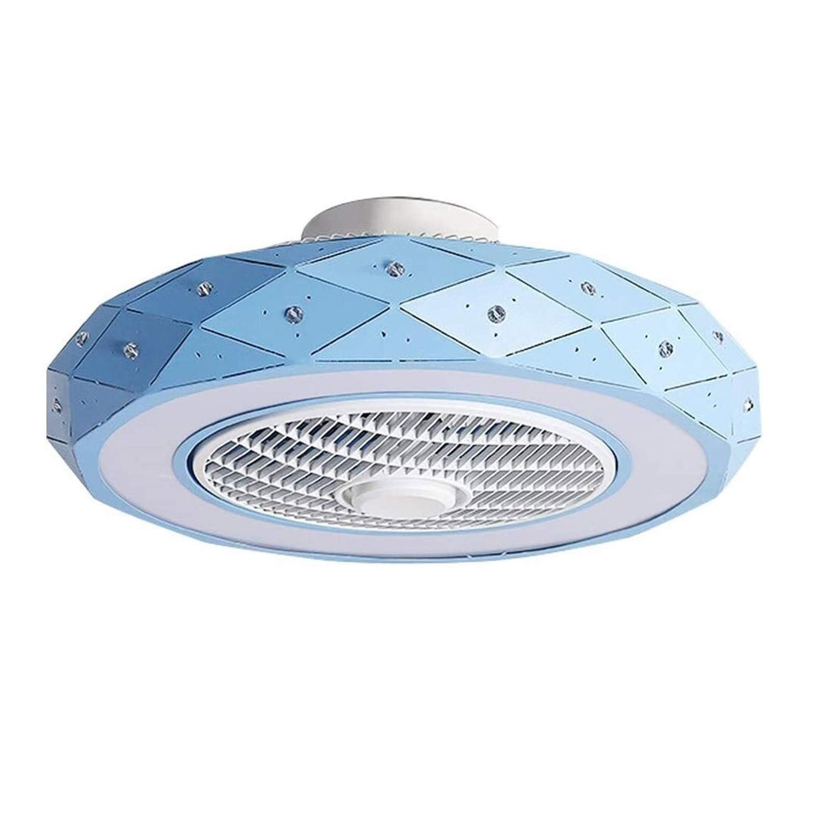 Lustre LED ventilateur de plafond invisible 55 cm moderne avec éclairage tricolore réglable