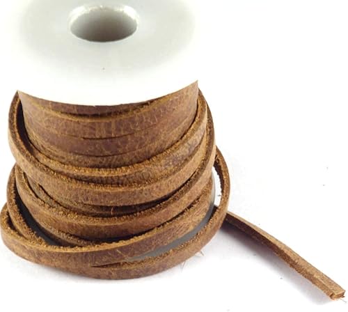 Miniatura 10 de Cords Craft Cordones de cuero con acabado mate plano de 0.118 in para la fabricación de joyas, encaje de cuero Latigo de grano superior, cordón de