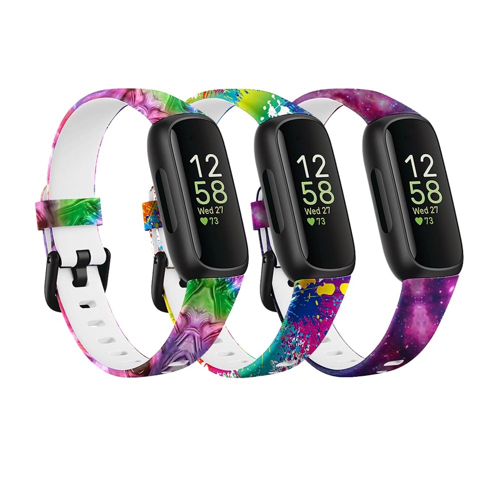 Tyeyober 3 Pack Compatible With Inspire 3 Smart Watch Bands For Women Men, Silicone Wristband Replacement Pattern Straps For Inspire 3 Fitness Tracker Inspire3 Bracelet — image 1