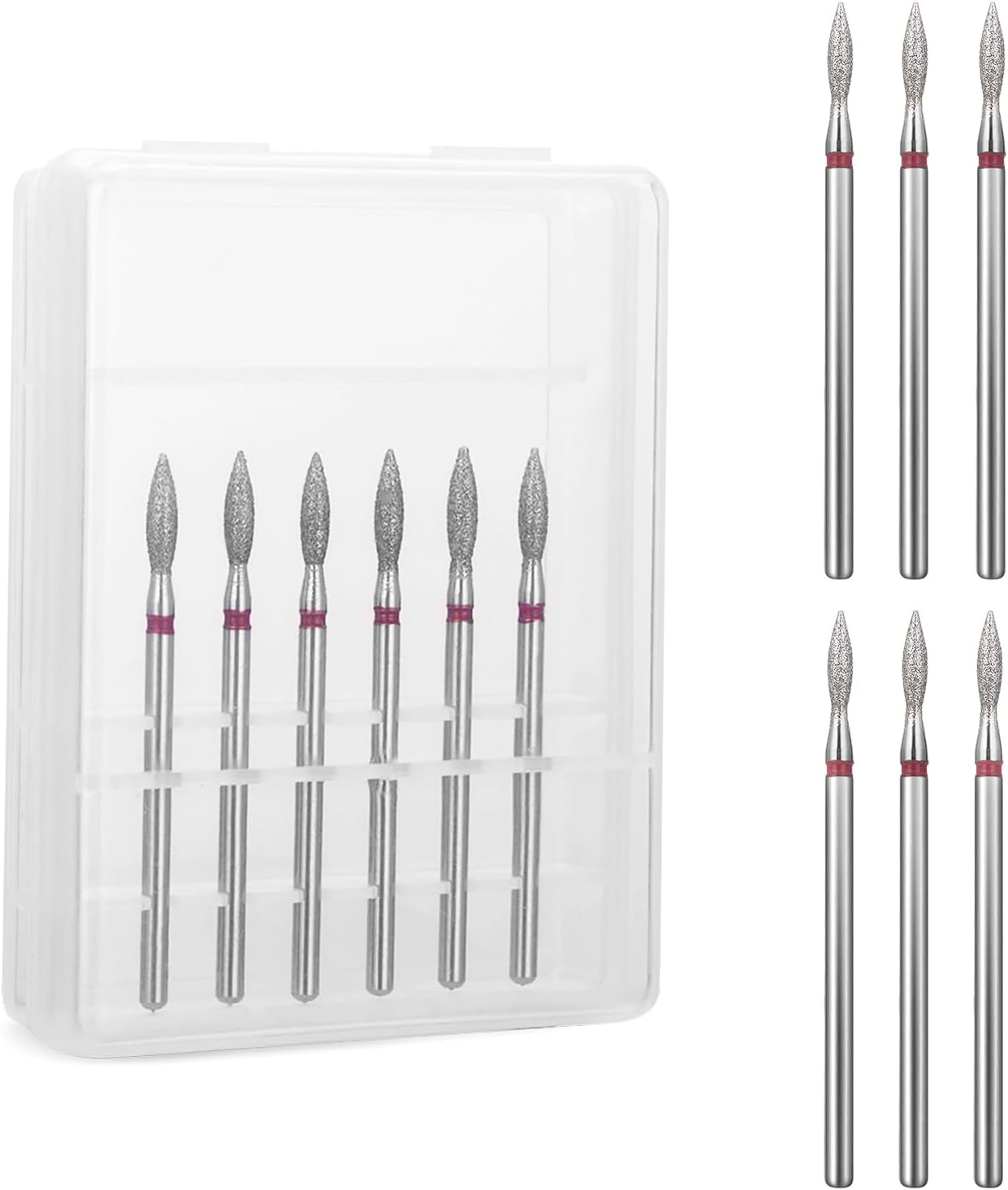 6 Stks Vlam Nail Bits Set, Cuticle Boor 3/32 Diamant Carbide Cuticle Remover Boren Voor Nagels Professionele Cuticle Clean Nail Boor Verwijderen Cuticle Dead Skin Cleaner Tool