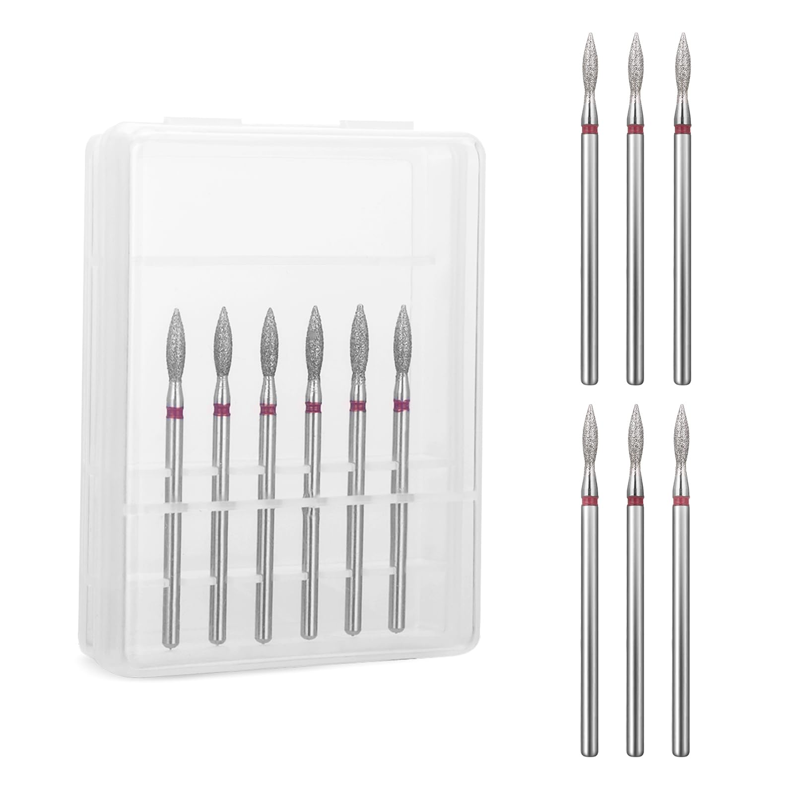6 Piezas Juego de Brocas para Uñas Flame, Brocas para Cutículas 3/32 Brocas para Eliminación de Cutículas de Carburo de Diamante para Uñas Limpieza Profesional de Cutículas Brocas para Uñas