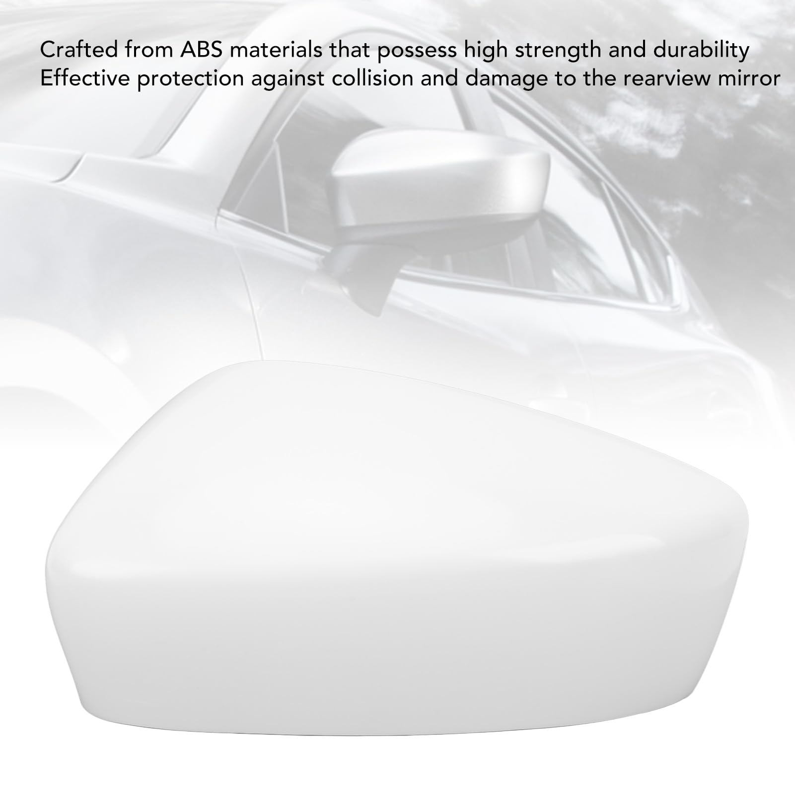 White Passenger Side Mirror Cap Cover – Fits 2014-2016 Mazda 3 – Right Side – Primer Finish – ABS Plastic