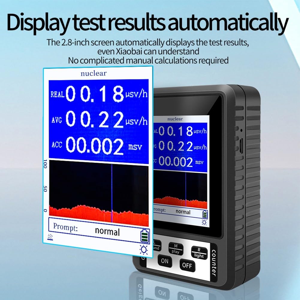BR-9B Geiger Contatore Radiazioni Nucleari con Schermo 2.8 Pollici Beta Gamma X-Ray Tester Alta Sensibilità per Ispezione Materiali e Screening Radiofarmaceutico