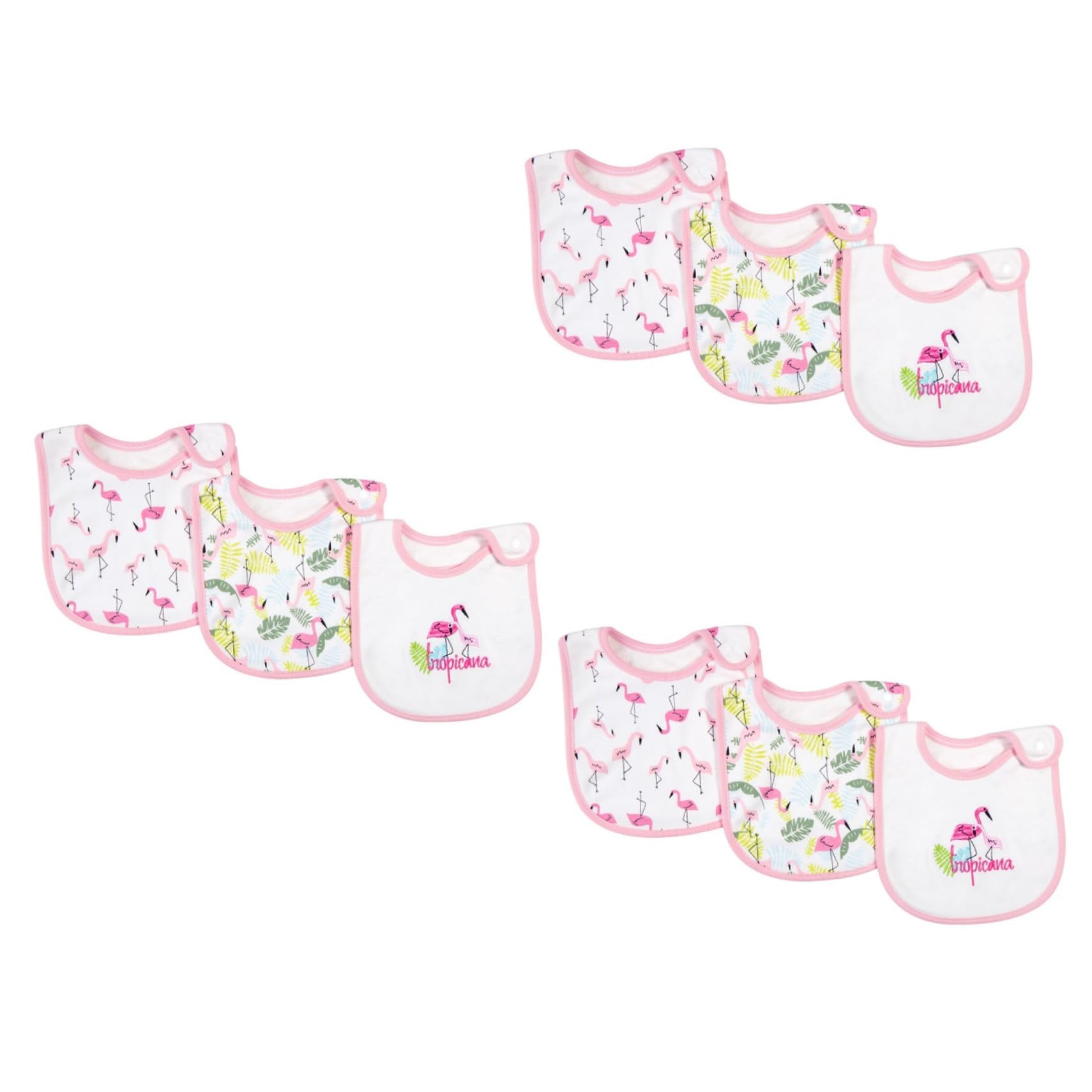 ibasenice 9piezas Baberos De Algodón Impermeables Para Bebés De Diseño De Flamenco Toallas De Saliva Para Alimentación y Protección De Ropa Recién Nacidos