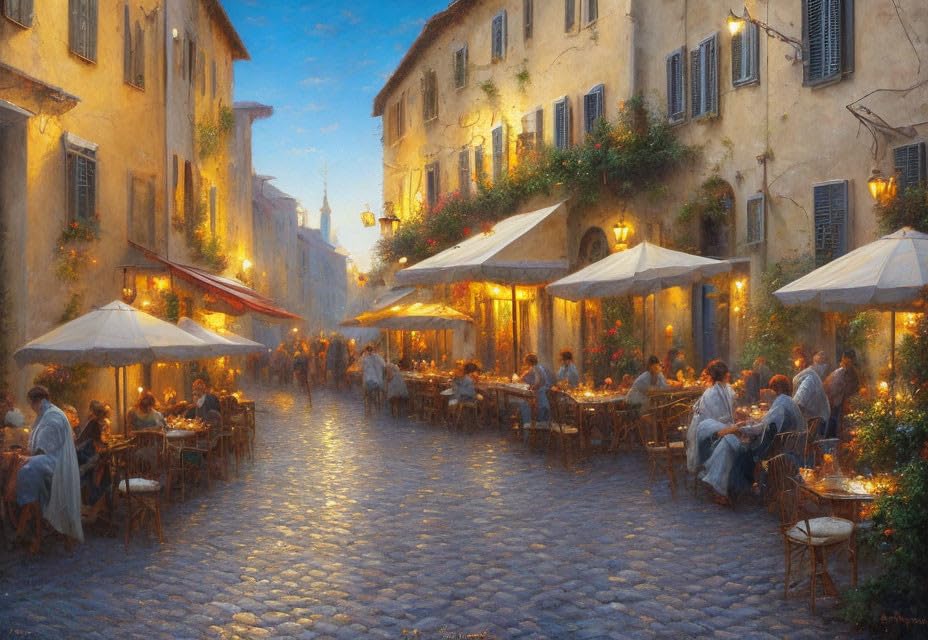 Poster café de rue Italie Meechi déco murale salon moderne 50x70