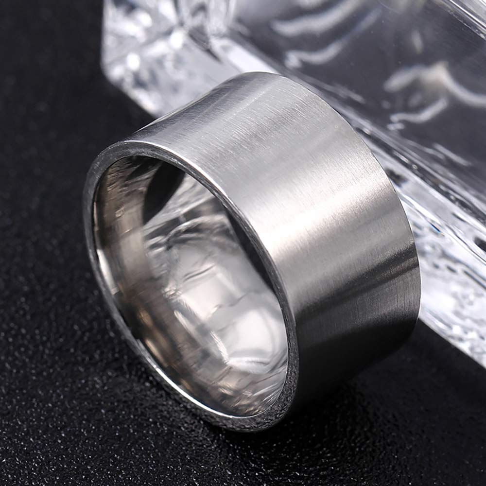 ZENSE - Anello di fidanzamento o fede da uomo in acciaio inossidabile opaco e argento ZR0103