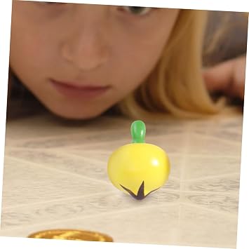 8pcs Wooden Spinning Tops Fruit Pattern Design for Children, Wear-resistant Creative Toy to Train Hand-eye Coordination, Suitable for Indoor and Outdoor Play Style