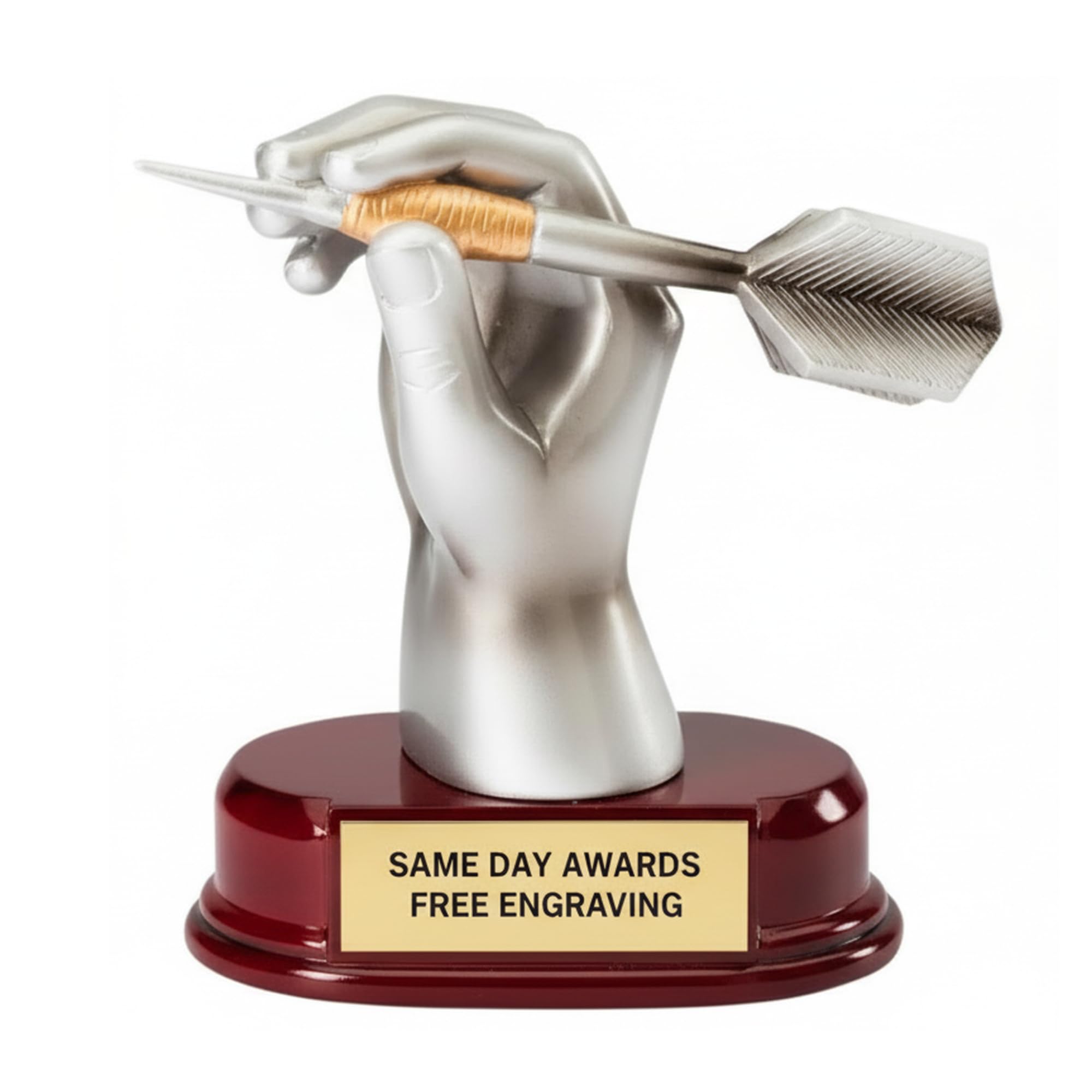 Dart Trophy 6 Inch Award with Free Engraving for Dart League Champions, Bar Tournaments, Pub Games, Game Room Competitions and Winner Recognition