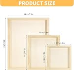 15 Pack Unfinished Wood Canvas Boards, Blank Wooden Panel Boards, Wood Paint Pouring Panels for Painting Drawing Home Decor DIY Crafts (3 Sizes)