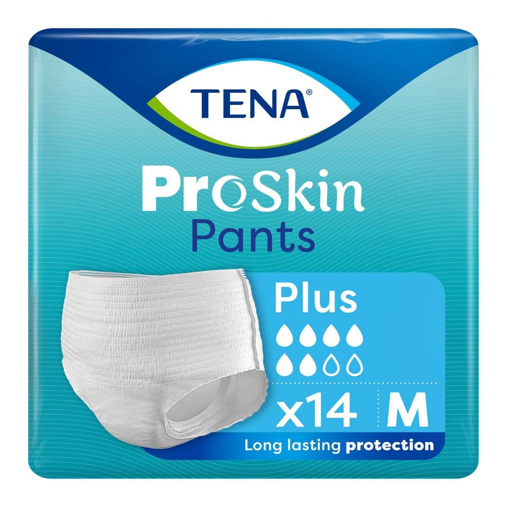 Tena Proskin Plus - Bragas absorbentes con fugas de orina, talla M, 80-110 cm x 14