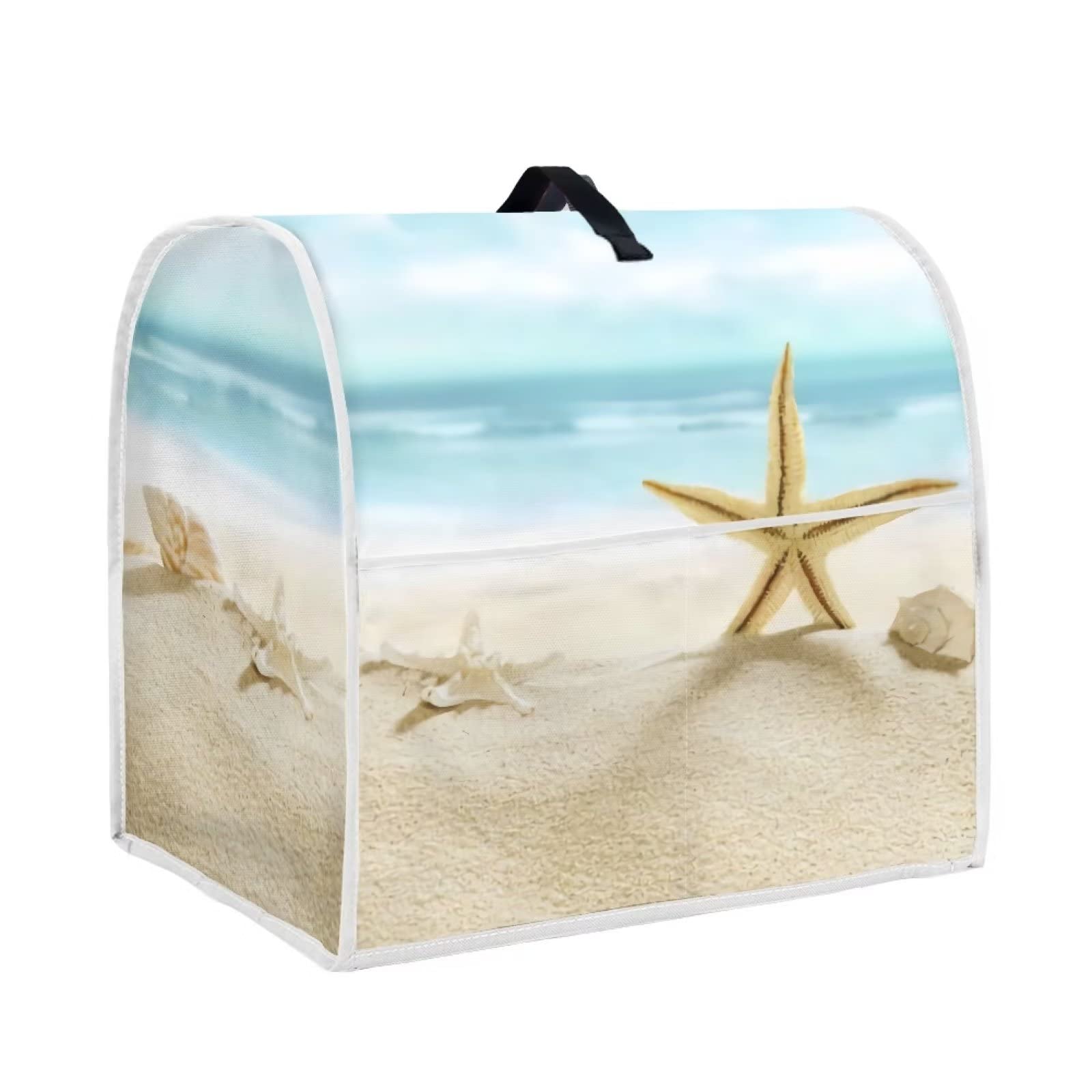 HUISEFOR Stand Mixer Cover Compatible with 6-8 Quart Kitchen Aid Mixer, Beach Starfish Printed Durable Washable Dust Covers Fashion Foldable Mixer Accessories for Kitchen — image 1
