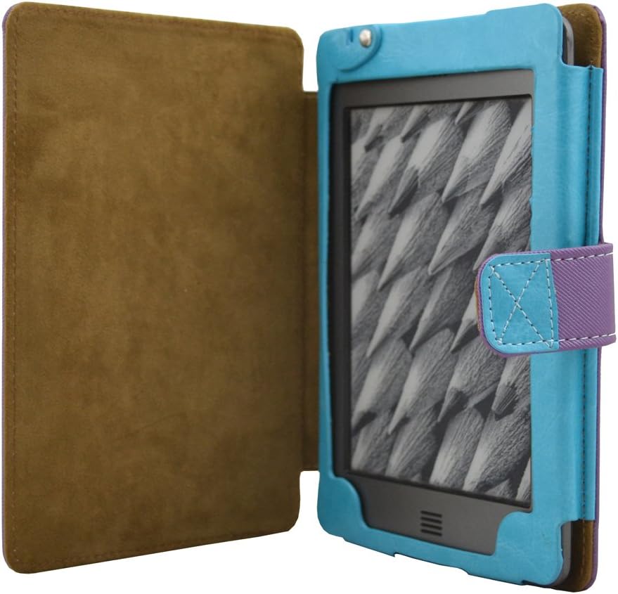 Coodio® Amazon Kindle Touch Premium Lighted Leather Cover Sleeve Case with Bright Led Light - Stylish Purple