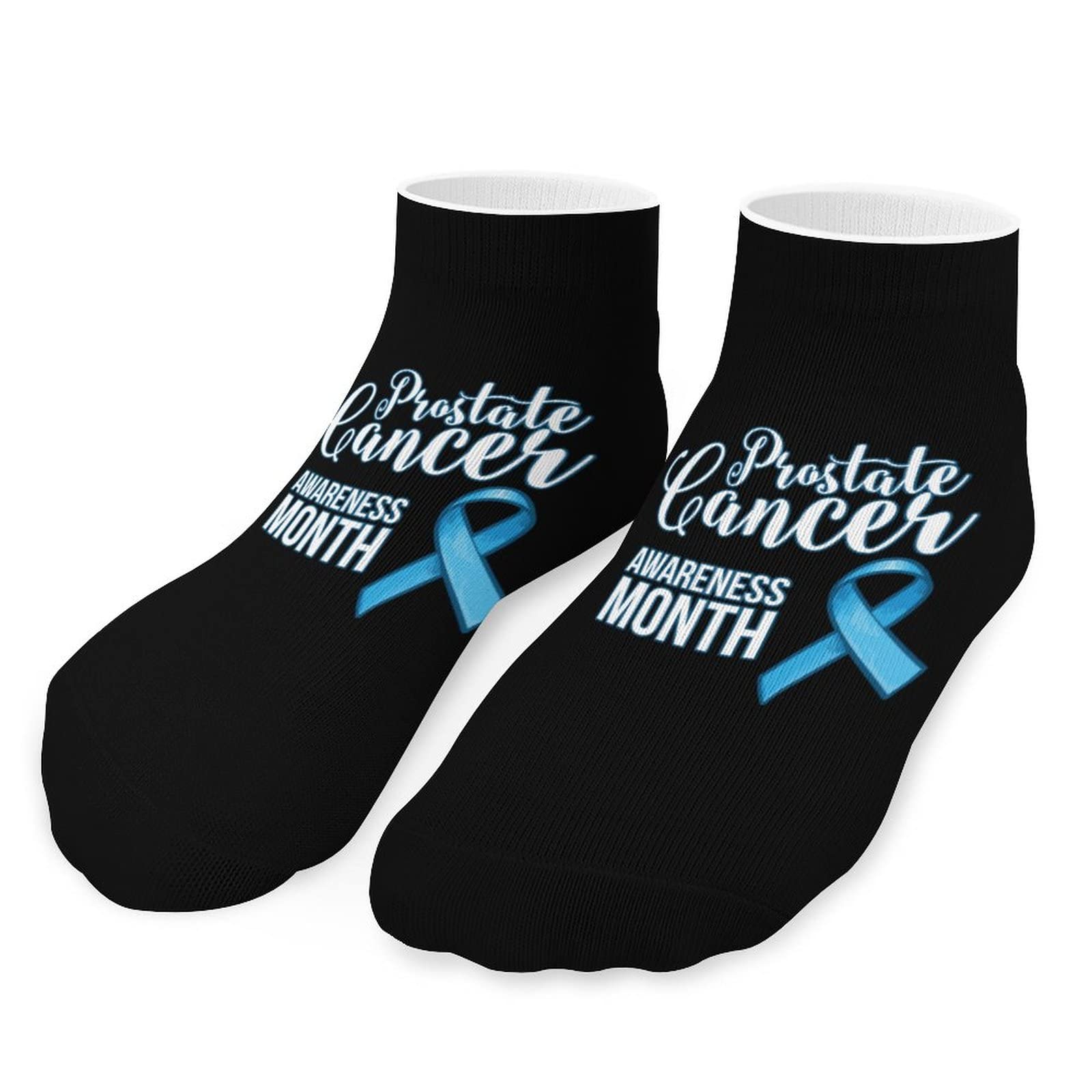 Melbrakin Unisex As Pic Prostate Cancer Awareness Blue Ribbon Low Cut Sport Socks No-Show Ankle Socks Athletic Running Short Socks For Men Women