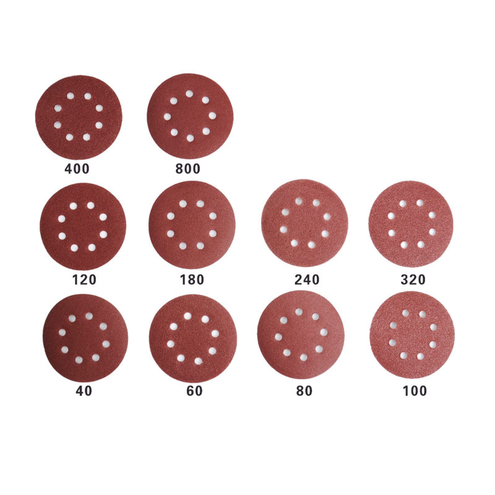 60pcs 5 Inch 125mm Round Sandpaper Sanding Disc Eight Hole Disk Sand Sheets Grit 80-800 Hook And Loop Polish Abrasive Tools