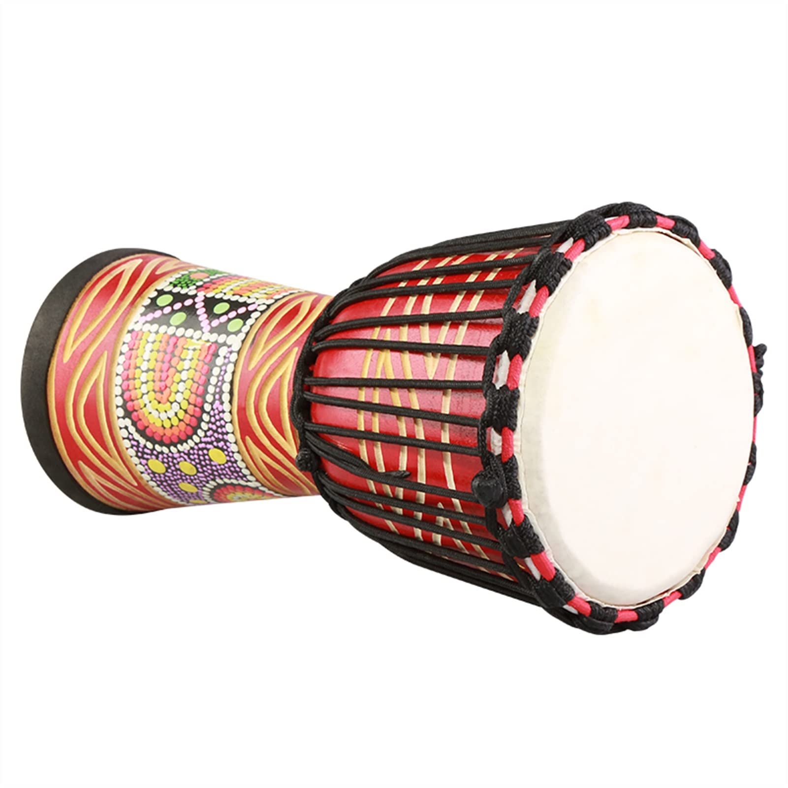 FLFL Djembe Tambor Djembe Pintado De 8 Pulgadas para Niños Principiantes Jugando A La Pandereta De Madera De Piel De Cabra
