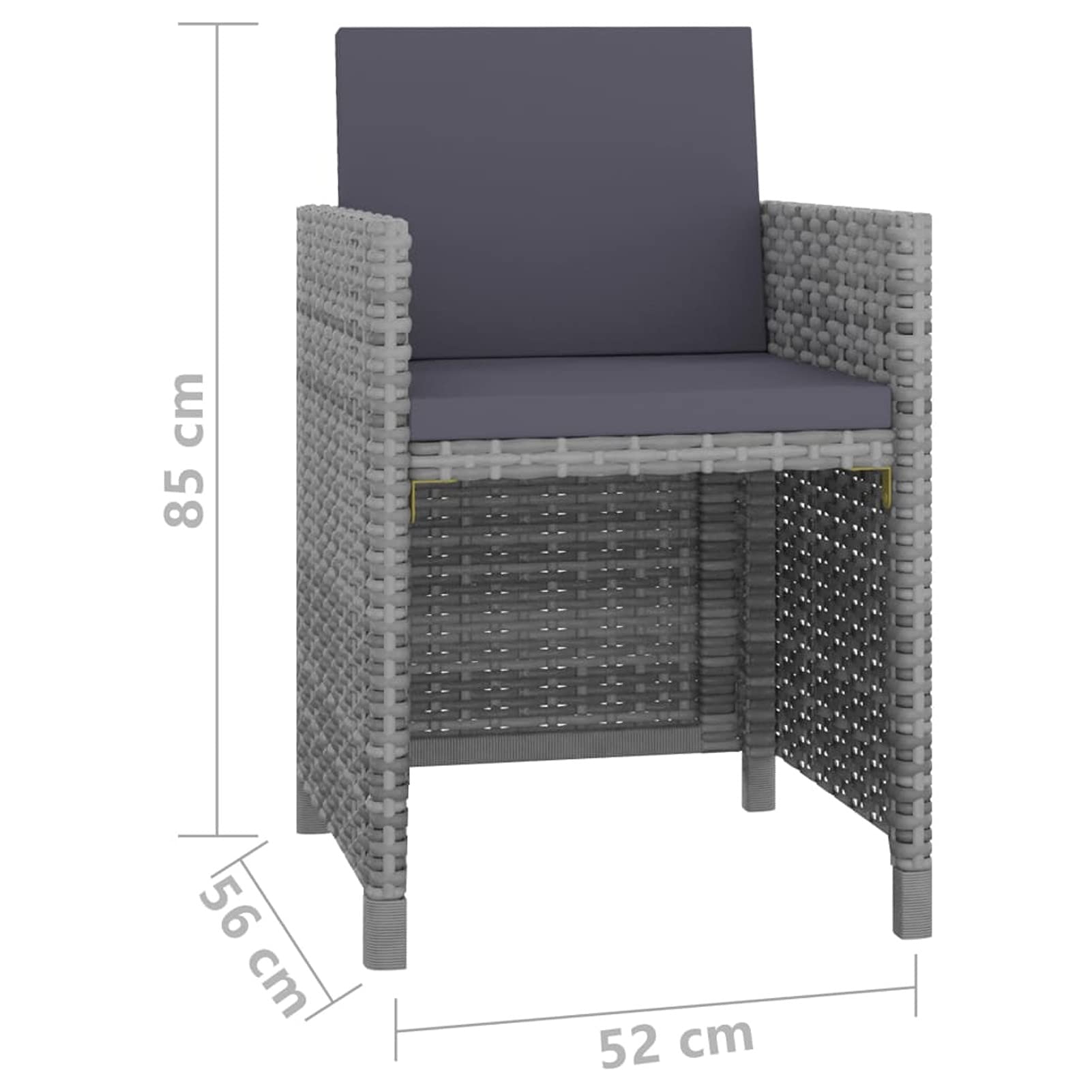 Homgoday Set Comedor de jardín 13 Piezas y Cojines ratán sintético Gris Conjunto de Comedor de Exterior Conjunto de Muebles de Jardín terraza Exterior Sillas y Mesa con Cojines incluidos