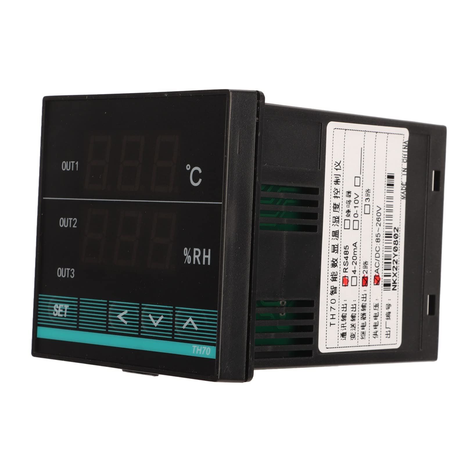 WW Controlador de Temperatura Termostato de Humedad Digital con Pantalla Dual Regulador de Humedad Constante con función de Alarma EEE
