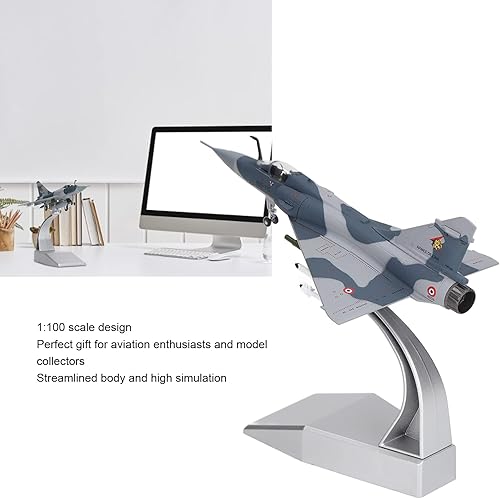 Miniatura 4 de plplaaoo Modelo de caza Mirage 2000 1100, modelo de aviones de combate de aleación, modelo de colección de aviones de alta estimulación, regalo para